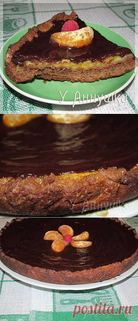 У Аннушки: Шоколадно-апельсиновый пирог с глазурью.