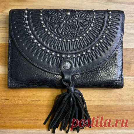 Patricia Nash Designs Colli Tassel & Silver Wallet Black Leather Wristlet Listed By Seasons - Tradesy