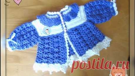 Детский жакетик крючком - Часть 2.  Children's jacket crocheted Part 2