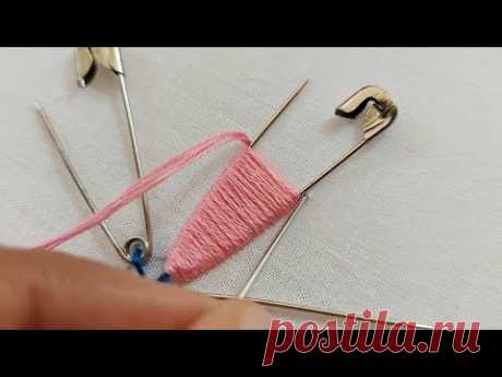 Beautiful hand embroidery with safety pins|latest hand embroidery design