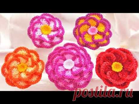 Como hacer flores fáciles y bonitas - Make Knitting beautiful easy flowers to give