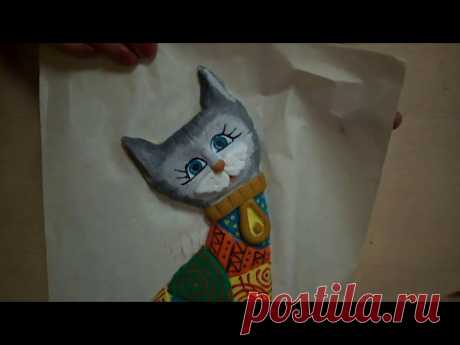 Сувенир кошки (Ласкуток) | Лепка из соленого теста -2  часть - YouTube