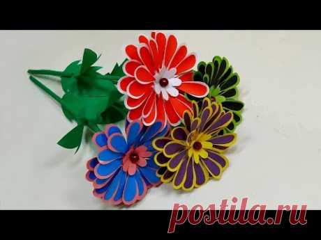 DIY Pretty Paper Stick Handcraft Flower!!Handcraft Table Decoration Flower|Jarine's Crafty Creation