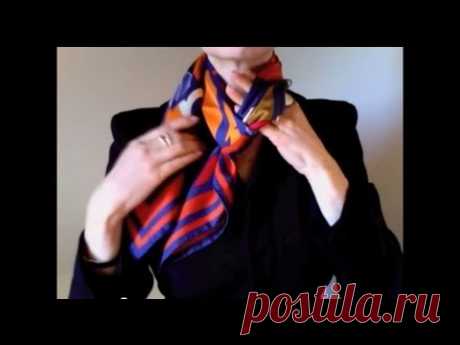 How-to wear scarves - Hermes scarf in a weave knot