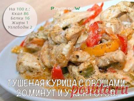 Тушеная курица с овощами за 20 минут