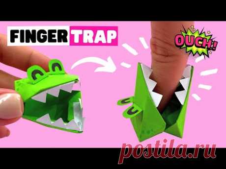 Как сделать оригами КРОКОДИЛЬЧИКА ловушку для пальцев