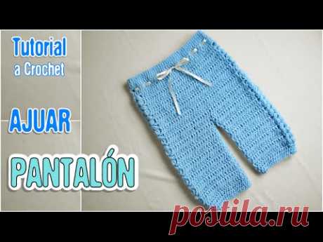 Pantalón tejido para bebé en crochet paso a paso (Ajuar) - YouTube