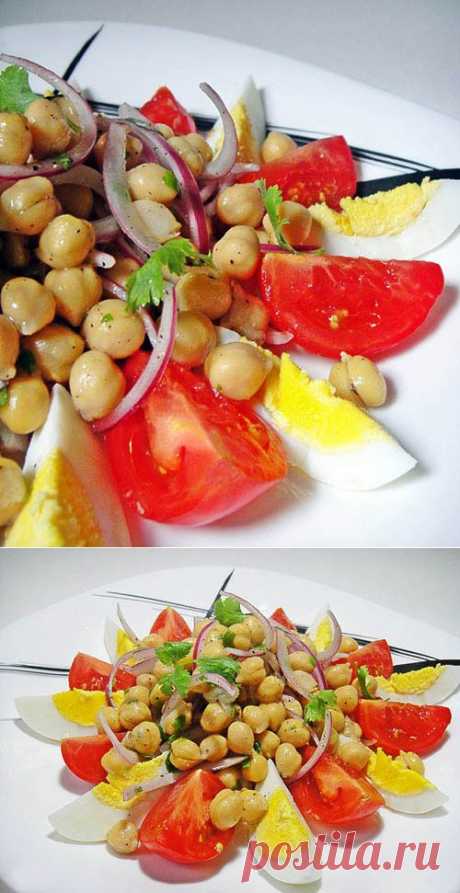 Салат из нута с помидорами | Изюминки