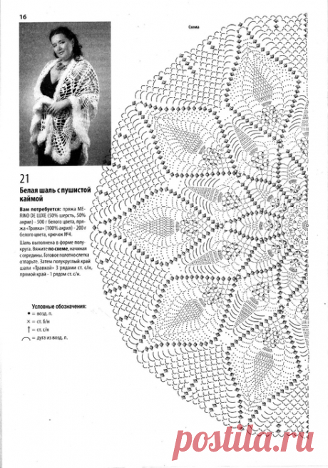 Белая ажурная шаль крючком. Вязание крючком белая ажурная шаль | Лаборатория домашнего хозяйства