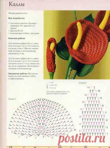 Вяжем цветы крючком: схемы и уроки (42 Фото)