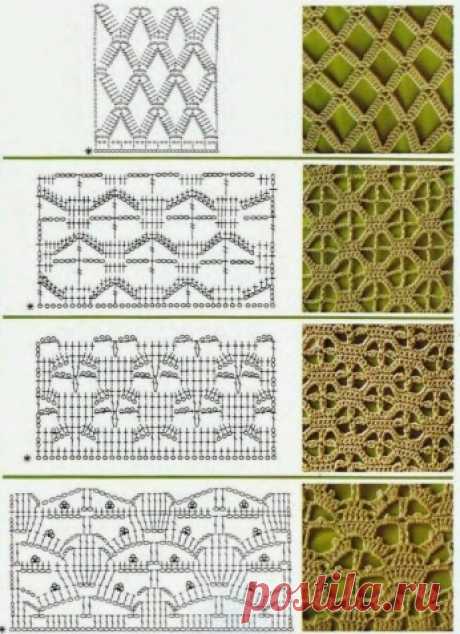 Узоры для вязания крючком - запись пользователя Марина в сообществе Вязание крючком в категории Вязание крючком для начинающих