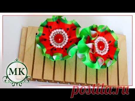 Резинки для волос со складочками по шаблону. Канзаши. МК. / DIY. Kanzashi. Hair bands with pleats