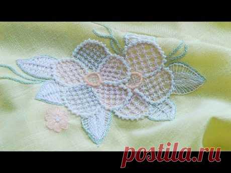Hand Embroidery : Net Stitch design | Вышивка: Сетчатый шов
