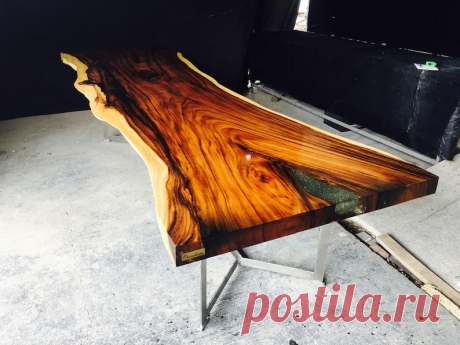 Acacia Wood Dining Table Hand-crafted, Solid Wood, Epoxy Resin Finish Live-edge Freeform, 3.69m, Bespoke & Personalised Farmhouse - Etsy