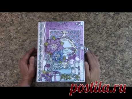 PART 1 TUTORIAL  HOLIDAY MINI ALBUM USING HEARTFELT CREATIONS PAPER   DESIGNS BY SHELLIE