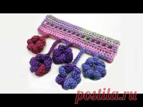 Забавная кайма - спиральные колечки Спиральная кайма Вязание модного шарфика Spiral crochet border