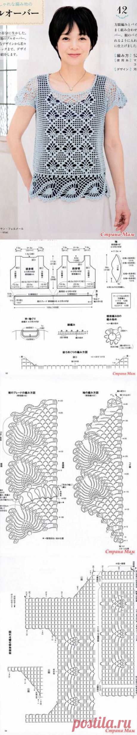 Очень красивый ажурный топ крючком. - ВЯЗАНАЯ МОДА+ ДЛЯ НЕМОДЕЛЬНЫХ ДАМ - Страна Мам