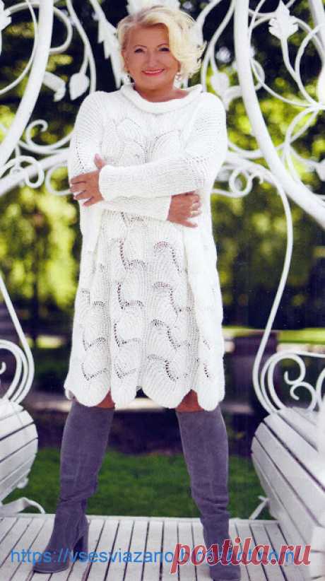ВСЕ СВЯЗАНО. ROSOMAHA.: Белое платье к зимнему сезону спицами! Модный оверсайз.