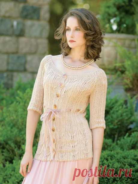 Be-Ribbed &amp; Be-Ribboned Cardigan by Deborah Newton - Warm Weather Knits