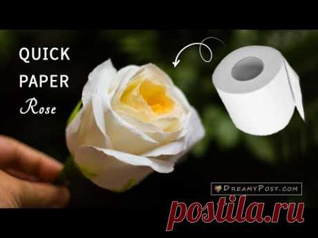 Quick way to make paper rose from toilet paper