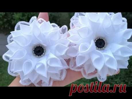 Цветы из лент 2.5cm/🌺 Очень легкий вариант/🌺 Ribbon Flowes/Tutorial/D.I.Y