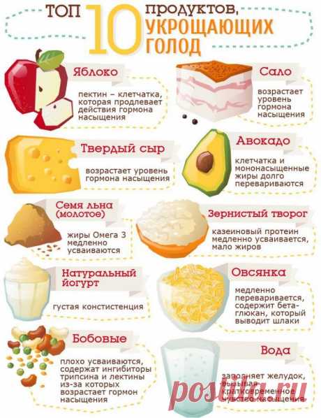 Топ-10 продуктов, которые быстро и надолго утоляют голод