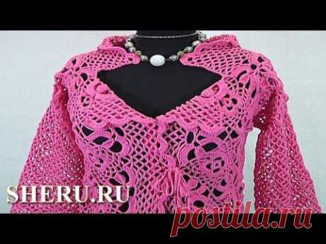 Нарядный яркий пиджак крючком Crochet Jacket For Women.