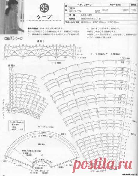 038 Ажурная накидка "Сама нежность" вязаная крючком - Пончо,шали и палантины - Вязание для женщин - Каталог статей - Энциклопедия вязания