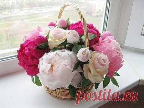 Делаем очаровательную корзинку с цветами
#цветы #СвоимиРуками