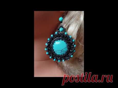 Серьги Фирюзе из бирюзы Мастер-класс Часть1/Firyuze turquoise earrings Master class Part 1