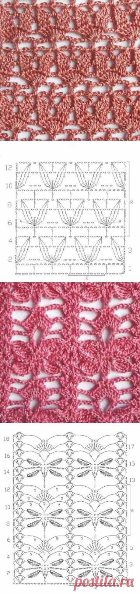 Ажурные узоры крючком