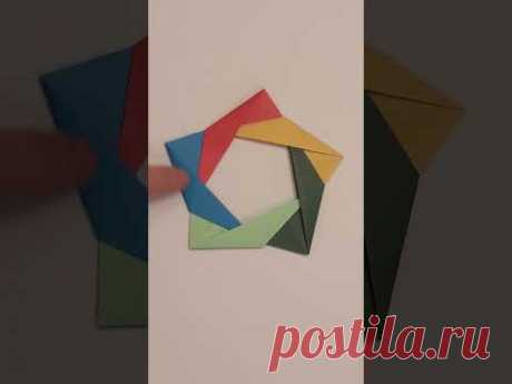 Origami five-pointed star; Пятиконечная звезда оригами (Сергей Афонькин) #shorts