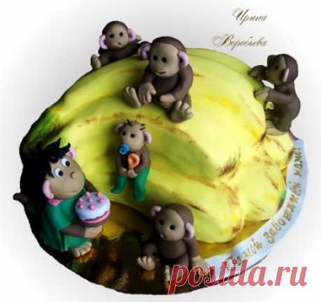 МК Торт 3D по мотивам мультфильма «Осторожно обезьянки» : Торты (украшения шаг за шагом)