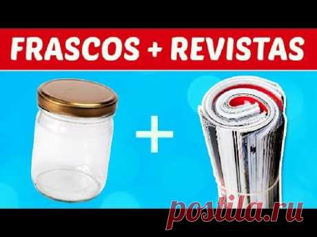 RECICLA Y DECORA FRASCOS CON REVISTAS