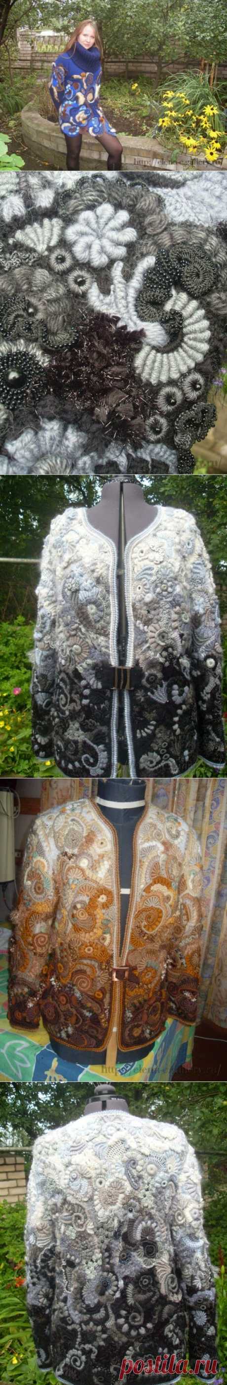 Irish crochet &amp;: Фриформ Елены Синюковой. Жакеты и пальто.
