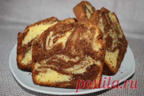 Мраморный фунтовый кекс-пошаговый рецепт с фото