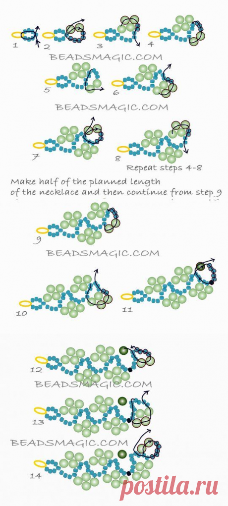 Free pattern for necklace Magnolia | Beads Magic