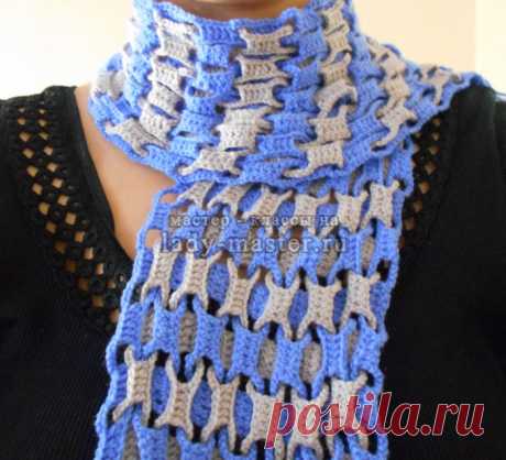 Как связать модный шарф крючком для начинающих...