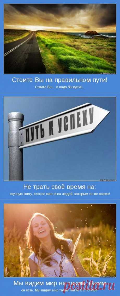 Стоите вы на правильном пути! Стоите вы... А надо бы идти!..
Полезные мотиваторы.