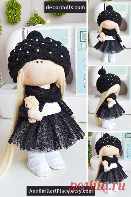 Tilda Doll Handmade Interior Art Doll Muñecas Black Doll Soft | Etsy