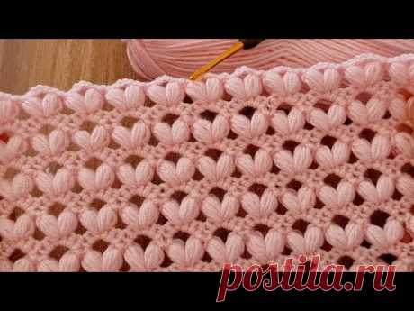 Unique Very Easy Crochet sewing pattern baby blanket consisting of two rows for beginners