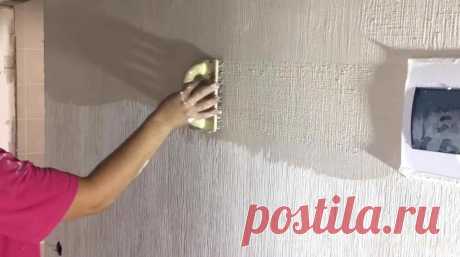 Декорирование стен под «мешковину» своими руками