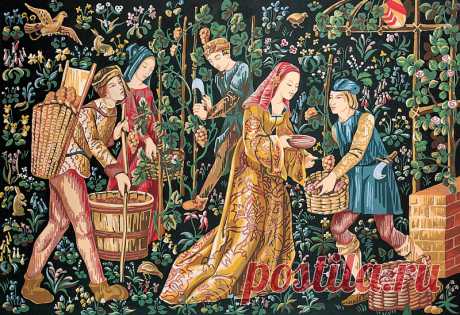 NeedlepointUS: SEG de Paris Needlepoint -Tapestries - Les Vendanges (The Grape Harvest), Canvas or Kit, S933-10