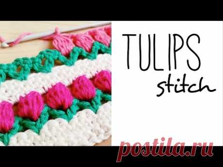 How to crochet TULIP STITCH ♥ CROCHET LOVERS