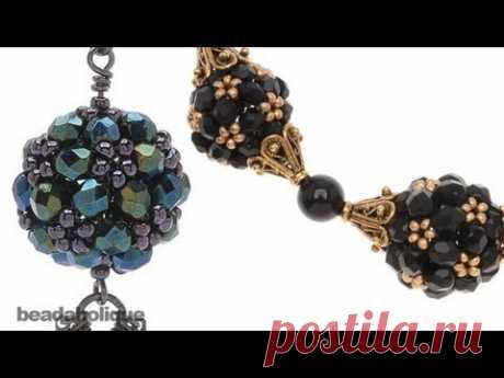How to Make an Ornate Beaded Bead Using Right Angle Weave Double Needle Method - YouTube