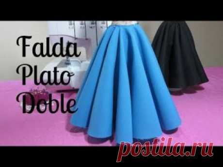 Falda doble circular larga