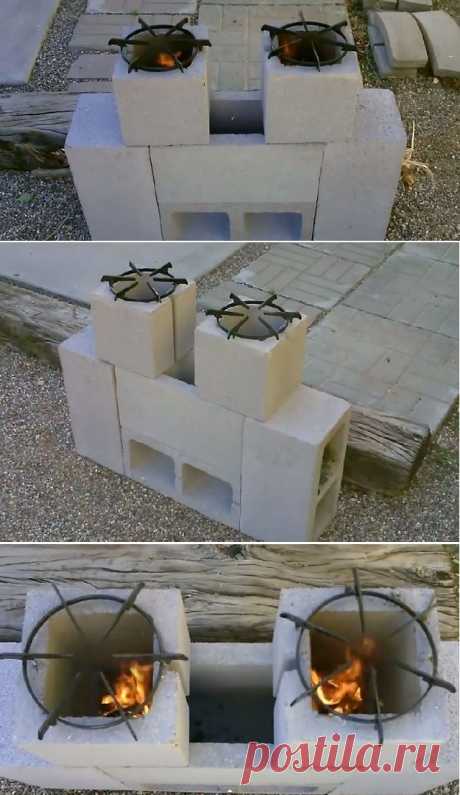 DIY Dual Burner Rocket Stove