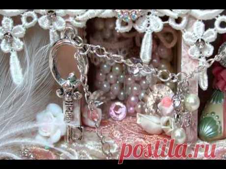 Shabby Chic altered shadow box 1st DT Project for Tresors-de-Luxe - YouTube