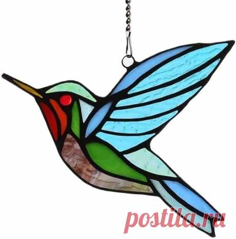 Amazon.com: Kleeglee Colgantes de vidrieras de pájaros, hecho a mano, atrapasoles vitrales, regalos cardenales de colibríes, paneles de vidrieras para decoración de ventanas (9 pájaros) : Todo lo demás