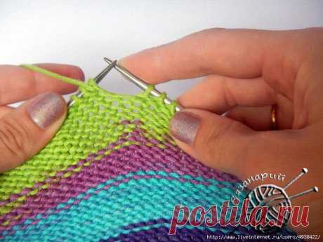 Частичное вязание (вязание укороченными рядами) на спицах. Универсальный способ вязания без дырочек для любого узора.
